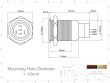 19mm Stainless Steel DEVIL EYE POWER Latching LED Switch 12V/3A (16mm Hole) - PURPLE
