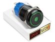 22mm 2NO2NC Black Aluminium ANGEL EYE DOT Momentary LED Switch 12V/3A (19mm Hole) - GREEN