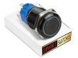22mm 2NO2NC Black Aluminium ANGEL EYE HALO Latching LED Switch 12V/3A (19mm Hole) - YELLOW