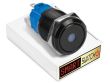 22mm Black Aluminium DEVIL EYE DOT Momentary LED Switch 12V/3A (19mm Hole) - WHITE