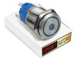 22mm Stainless Steel ANGEL EYE DOT Latching LED Switch 12V/3A (19mm Hole) - BLUE