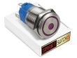 22mm Stainless Steel ANGEL EYE DOT Latching LED Switch 12V/3A (19mm Hole) - PURPLE 