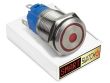 22mm 2NO2NC Stainless Steel ANGEL EYE DOT Latching LED Switch 12V/3A (19mm Hole) - RED