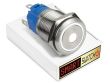 22mm 2NO2NC Stainless Steel ANGEL EYE DOT Momentary LED Switch 12V/3A (19mm Hole) - WHITE