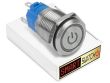 22mm 2NO2NC Stainless Steel ANGEL EYE POWER Momentary LED Switch 12V/3A (19mm Hole) - BLUE