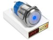 19mm Stainless Steel DEVIL EYE DOT Momentary LED Switch 12V/3A (16mm Hole) - BLUE