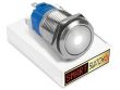 19mm Stainless Steel DEVIL EYE DOT Momentary LED Switch 12V/3A (16mm Hole) - WHITE