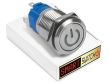 19mm Stainless Steel DEVIL EYE POWER Latching LED Switch 12V/3A (16mm Hole) - YELLOW