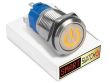 22mm Stainless Steel DEVIL EYE POWER Momentary LED Switch 12V/3A (19mm Hole) - ORANGE