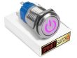 19mm Stainless Steel DEVIL EYE POWER Latching LED Switch 12V/3A (16mm Hole) - PURPLE