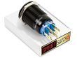 22mm 2NO2NC Black Aluminium ANGEL EYE DOT Latching LED Switch 12V/3A (19mm Hole) - BLUE