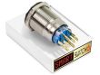 22mm 2NO2NC Stainless Steel ANGEL EYE DOT Latching LED Switch 12V/3A (19mm Hole) - ORANGE