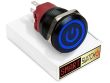 25mm 2NO2NC Black Aluminium ANGEL EYE POWER Momentary LED Switch 12V/3A (22mm Hole) - BLUE