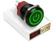 25mm 2NO2NC Black Aluminium ANGEL EYE POWER Latching LED Switch 12V/3A (22mm Hole) - GREEN