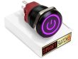 25mm 2NO2NC Black Aluminium ANGEL EYE POWER Momentary LED Switch 12V/3A (22mm Hole) - PURPLE