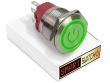 25mm 2NO2NC Stainless Steel ANGEL EYE POWER Momentary LED Switch 12V/3A (22mm Hole) - GREEN