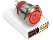 25mm 2NO2NC Stainless Steel ANGEL EYE POWER Momentary LED Switch 12V/3A (22mm Hole) - RED