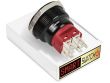 28mm 2NO2NC Black Aluminium ANGEL EYE POWER Latching LED Switch 12V/3A (25mm Hole) - GREEN