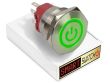 28mm 2NO2NC Stainless Steel ANGEL EYE POWER Latching LED Switch 12V/3A (25mm Hole) - GREEN