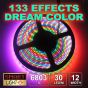 1M Addressable RGB 5050 Magic Dream Color 6803 IC Chip RGB LED Strip 133 Effects