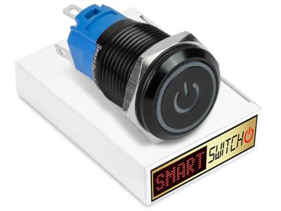 22mm 2NO2NC Black Aluminium ANGEL EYE POWER Latching LED Switch 12V/3A (19mm Hole) - YELLOW