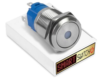 19mm Stainless Steel DEVIL EYE DOT Momentary LED Switch 12V/3A (16mm Hole) - YELLOW