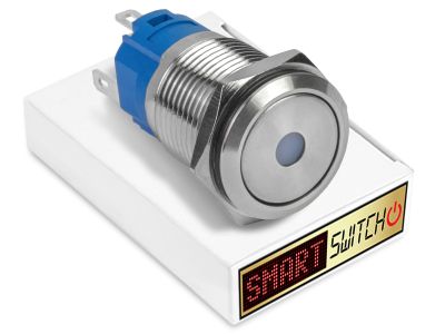 19mm Stainless Steel DEVIL EYE DOT Latching LED Switch 12V/3A (16mm Hole) - ORANGE