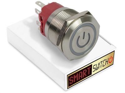 25mm 2NO2NC Stainless Steel ANGEL EYE POWER Latching LED Switch 12V/3A (22mm Hole) - RED