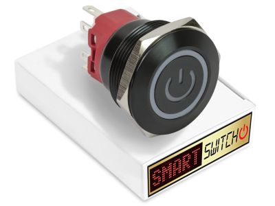 28mm 2NO2NC Black Aluminium ANGEL EYE POWER Latching LED Switch 12V/3A (25mm Hole) - YELLOW